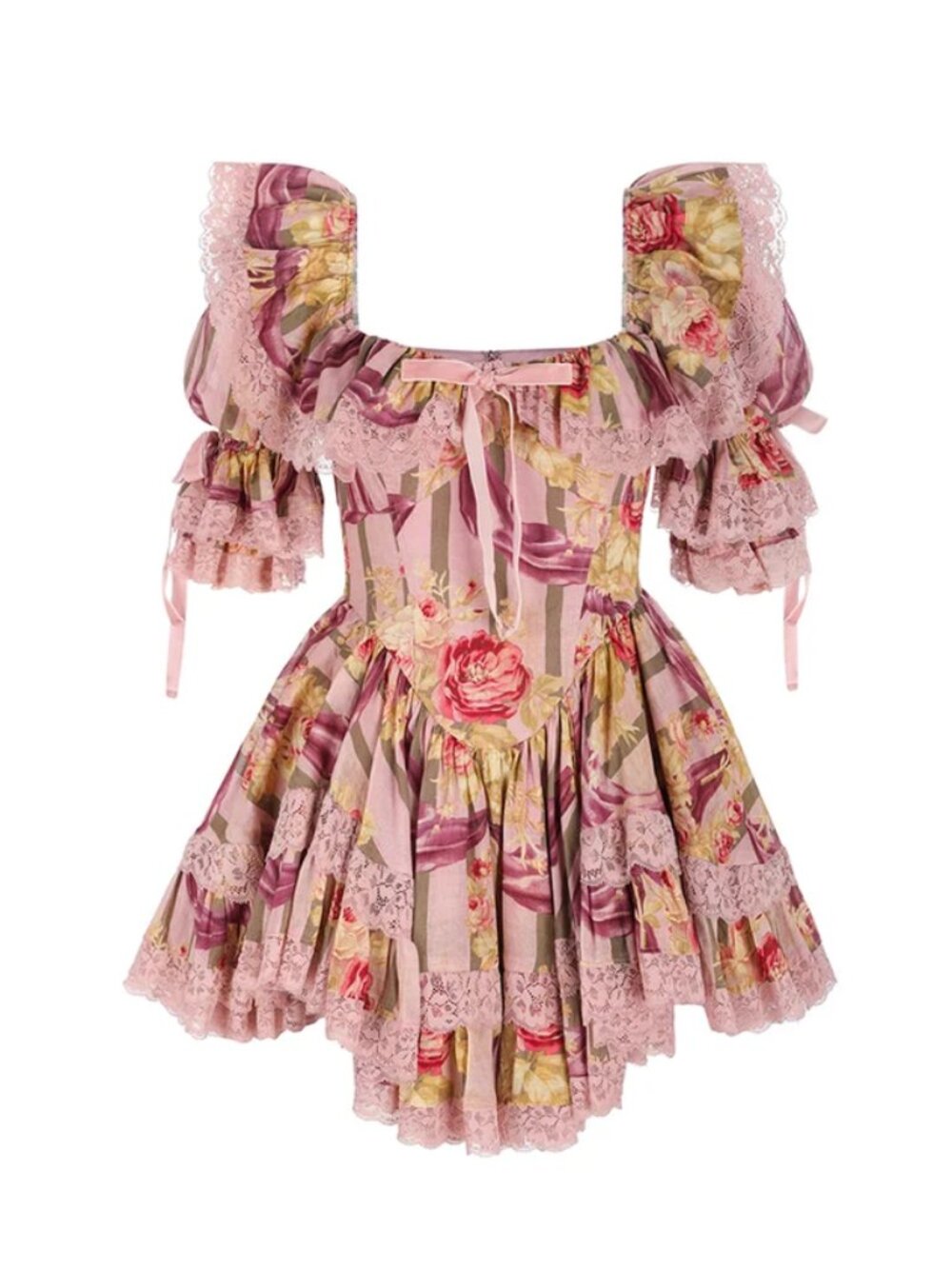 NEW Selkie The Performer Casino Mini Dress Small Blush Floral